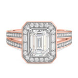Photo of Eden 3 ct tw. Lab Grown Diamond Emerald Solitaire Engagement Ring 10K Rose Gold [BT1664RE-N195]