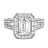 Photo of Eden 3 ct tw. Lab Grown Diamond Emerald Solitaire Engagement Ring 14K White Solid Gold [BT1664WE-N195]