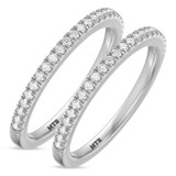 Photo of Eden 1/3 ct tw. Lab Grown Diamond Same Sex Ladies Band Set 14K White Solid Gold [WL1664W]