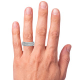 Photo of Eden 1 1/2 ct tw. Lab Grown Diamond Same Sex Mens Band Set 14K White Solid Gold [BT1664WM] [HT-2]