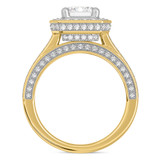 Photo of Eden 3 1/8 ct tw. Lab Grown Diamond Emerald Solitaire Bridal Set 10K Yellow Gold [BT1664YE-N195]