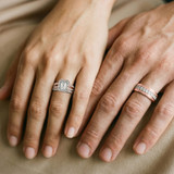 Photo of Eden 3 1/5 ct tw. Lab Grown Diamond Emerald Solitaire Trio Set 10K Rose Gold [BT1664R-N195]