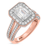 Photo of Eden 3 1/5 ct tw. Lab Grown Diamond Emerald Solitaire Trio Set 14K Rose Gold [BT1664RE-N195]