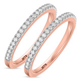 Photo of Eden 1/3 ct tw. Lab Grown Diamond Same Sex Ladies Band Set 10K Rose Solid Gold [WL1664R]
