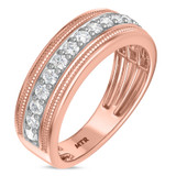 Photo of Eden 1/6 ct tw. Lab Grown Diamond Same Sex Mens Band Set 10K Rose Gold [BT1664RM]