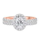 Photo of Soban 1 1/2 ct tw. Lab Grown Diamond Oval Solitaire Bridal Set 10K Rose Gold [BR1417R-C000]