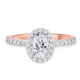 Photo of Soban 1 1/2 ct tw. Lab Grown Diamond Oval Solitaire Bridal Set 10K Rose Gold [BT1417RE-C000]