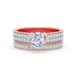 Photo of Gedel 1 3/4 ct tw. Lab Grown Diamond Round Solitaire Bridal Set 10K Rose Gold [BR1415R-L095]