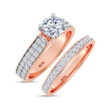 Photo of Gedel 1 3/4 ct tw. Lab Grown Diamond Round Solitaire Bridal Set 10K Rose Gold [BR1415R-L095]