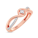 Photo of Santos 1/10 ct tw. Lab Grown Diamond Ring 10K Rose Gold [FR1980R]