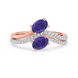 Photo of Mohan 1 1/5 ct tw. Lab Grown Diamond Ring 14K Rose Gold [FR1997R]