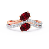 Photo of Ramon 1 3/8 ct tw. Lab Grown Diamond Ring 10K Rose Gold [FR1996R]