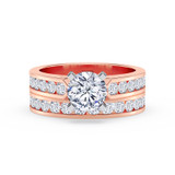 Photo of Lesha 2 1/5 ct tw. Lab Grown Diamond Round Solitaire Bridal Set 10K Rose Gold [BR1416R-L095]