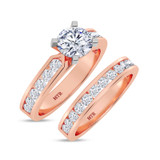 Photo of Lesha 2 1/5 ct tw. Lab Grown Diamond Round Solitaire Bridal Set 10K Rose Gold [BR1416R-L095]