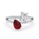Photo of Lola 1 5/8 ct tw. Lab Grown Diamond Ring 14K White Gold [FR1990W]
