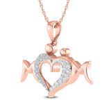 Photo of Varisha 1/6 Carat T.W. Lab Grown Diamond Pendant 10K Rose Gold [CP1688R]