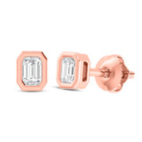 Photo of Velour Emerald 1/5 Carat T.W. Lab Grown Diamond Solitaire Earring 14K Rose Gold [SE1696R-C000]