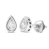 Photo of Velour Pear 1/5 CT. T.W. Lab Grown Diamond Solitaire Earring 10K White Gold [SE1697W-C000]
