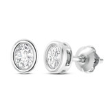 Photo of Velour Oval 1/3 Carat T.W. Lab Grown Diamond Solitaire Earring 10K White Gold [SE1698W-C000]
