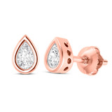 Photo of Velour Pear 1/5 Carat T.W. Lab Grown Diamond Solitaire Earring 14K Rose Gold [SE1697R-C000]