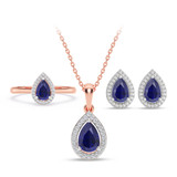 Photo of Andre 2 1/3 ct tw. Lab Grown Round Cluster Ring Set 14K Rose Gold