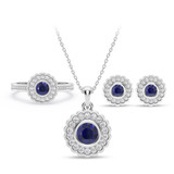 Photo of Keya 2 1/4 ct tw. Lab Grown Round Cluster Ring Set 10K White Gold