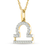 Photo of Zodiac Libra 1/10 Carat T.W. Lab Grown Diamond Pendant 10K Yellow Gold [CP1714Y]