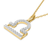 Photo of Zodiac Libra 1/10 Carat T.W. Lab Grown Diamond Pendant 10K Yellow Gold [CP1714Y]