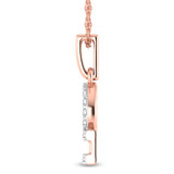 Photo of Zodiac Libra 1/10 Carat T.W. Lab Grown Diamond Pendant 14K Rose Gold [CP1714R]