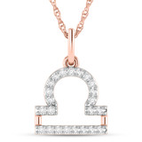 Photo of Zodiac Libra 1/10 CT. T.W. Lab Grown Diamond Pendant 10K Rose Gold [CP1714R]