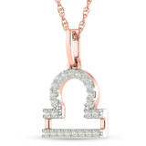 Photo of Zodiac Libra 1/10 CT. T.W. Lab Grown Diamond Pendant 10K Rose Gold [CP1714R]