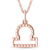 Photo of Zodiac Libra 1/10 CT. T.W. Lab Grown Diamond Pendant 10K Rose Gold [CP1714R]