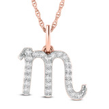 Photo of Zodiac Scorpion 1/15 Carat T.W. Lab Grown Diamond Pendant 10K Rose Gold [CP1716R]