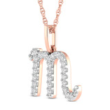 Photo of Zodiac Scorpion 1/15 Carat T.W. Lab Grown Diamond Pendant 10K Rose Gold [CP1716R]