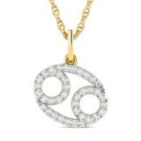 Photo of Zodiac Cancer 1/20 Carat T.W. Lab Grown Diamond Pendant 10K Yellow Gold [CP1719Y]