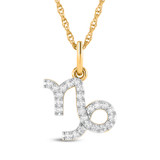 Photo of Zodiac Capricorn 1/15 Carat T.W. Lab Grown Diamond Pendant 10K Yellow Gold [CP1720Y]
