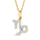 Photo of Zodiac Capricorn 1/15 Carat T.W. Lab Grown Diamond Pendant 10K Yellow Gold [CP1720Y]