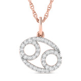 Photo of Zodiac Cancer 1/20 CT. T.W. Lab Grown Diamond Pendant 10K Rose Gold [CP1719R]