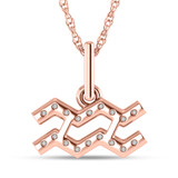 Photo of Zodiac Aquarius 1/20 Carat T.W. Lab Grown Diamond Pendant 10K Rose Gold [CP1722R]