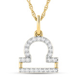 Photo of Zodiac Libra 1/10 Carat T.W. Lab Grown Diamond Pendant 14K Yellow Gold [CP1714Y]