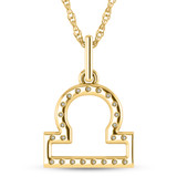 Photo of Zodiac Libra 1/10 Carat T.W. Lab Grown Diamond Pendant 14K Yellow Gold [CP1714Y]