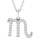 Photo of Zodiac Scorpion 1/15 Carat T.W. Lab Grown Diamond Pendant 10K White Gold [CP1716W]