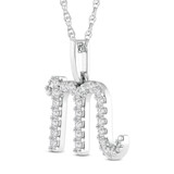 Photo of Zodiac Scorpion 1/15 Carat T.W. Lab Grown Diamond Pendant 10K White Gold [CP1716W]