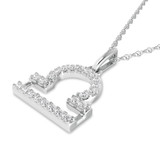 Photo of Zodiac Libra 1/10 CT. T.W. Lab Grown Diamond Pendant 10K White Gold [CP1714W]