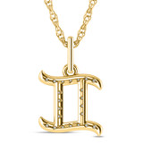 Photo of Zodiac Gemini 1/10 Carat T.W. Lab Grown Diamond Pendant 14K Yellow Gold [CP1717Y]