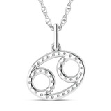 Photo of Zodiac Cancer 1/20 CT. T.W. Lab Grown Diamond Pendant 10K White Gold [CP1719W]