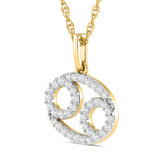 Photo of Zodiac Cancer 1/20 Carat T.W. Lab Grown Diamond Pendant 14K Yellow Gold [CP1719Y]