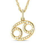 Photo of Zodiac Cancer 1/20 Carat T.W. Lab Grown Diamond Pendant 14K Yellow Gold [CP1719Y]