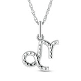 Photo of Zodiac Capricorn 1/15 Carat T.W. Lab Grown Diamond Pendant 10K White Gold [CP1720W]