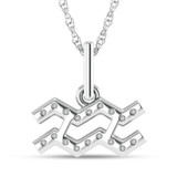 Photo of Zodiac Aquarius 1/20 CT. T.W. Lab Grown Diamond Pendant 10K White Gold [CP1722W]